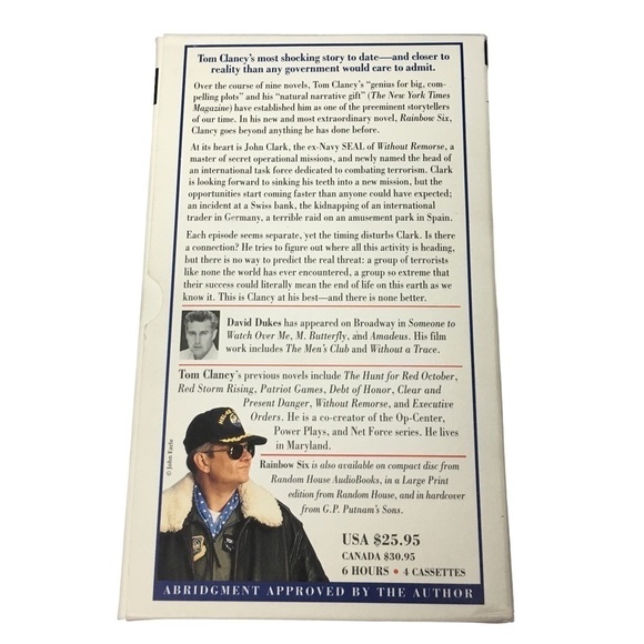 VINTAGE Audiobooks Books on Tape The Lion’s Game Tom Clancy Rainbow Six Set of 2 - Picture 10 of 16